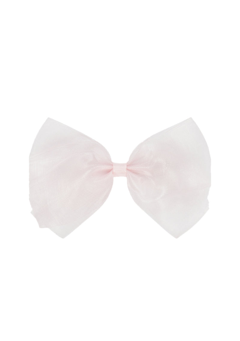 Organza Bow Clip Pink