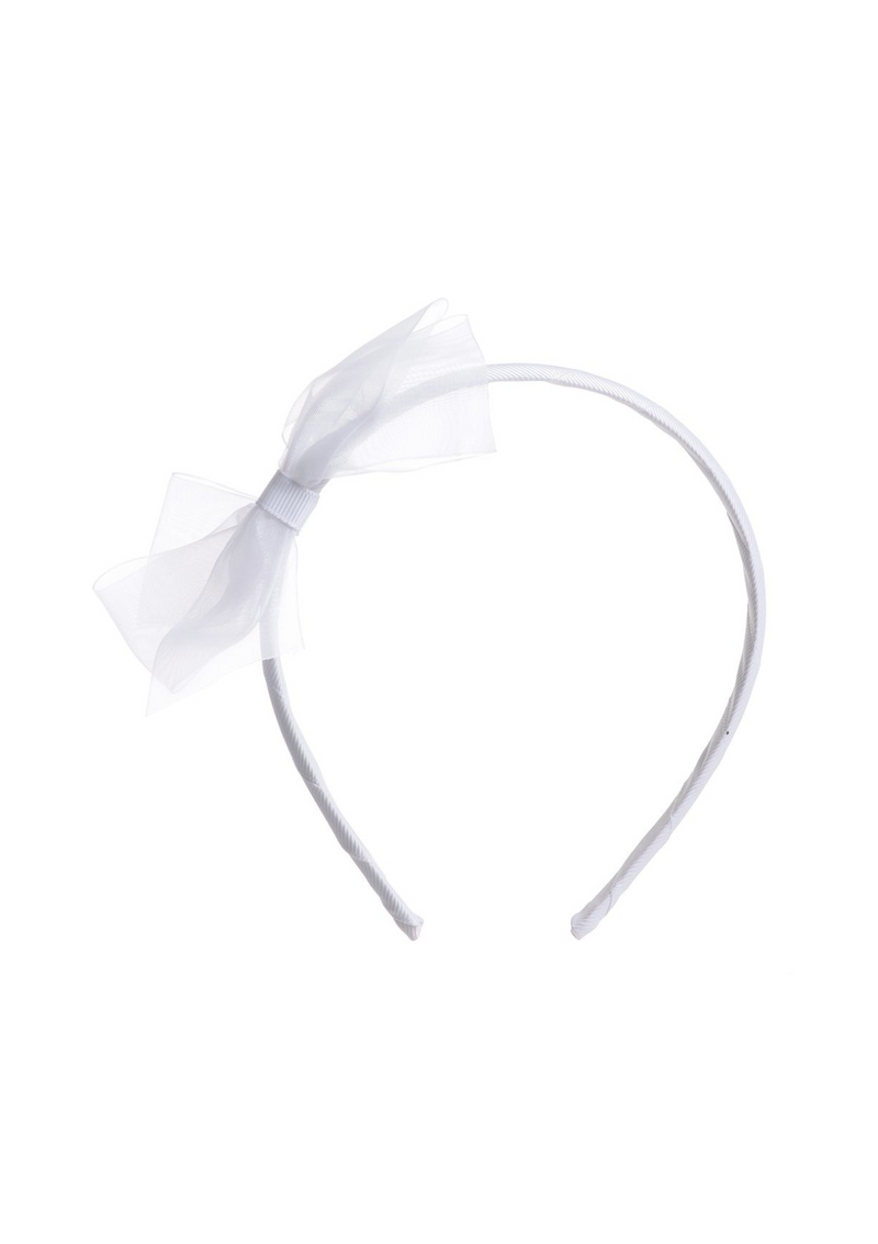 White Organza Bow Hairband