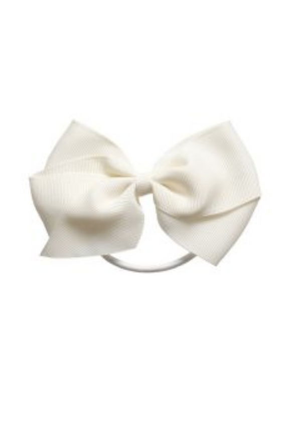 Cream Large Bow Elastic