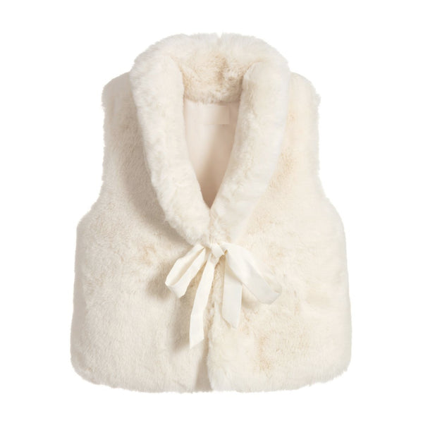 Premium Cream Faux Fur Gilet