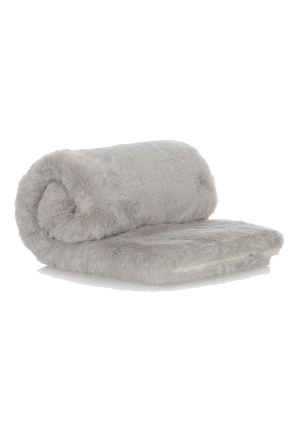 Grey Faux Fur Blanket