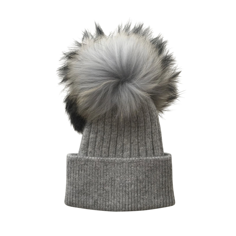 Grey Angora Wool Hat