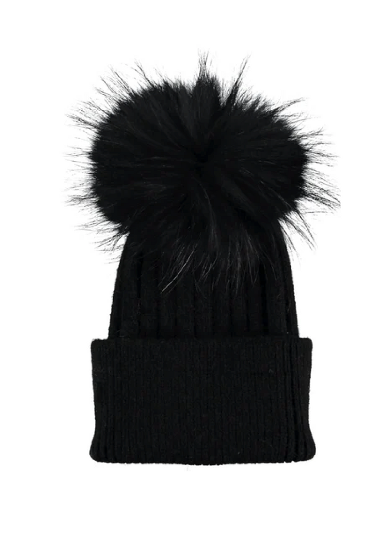 Black Angora Hat