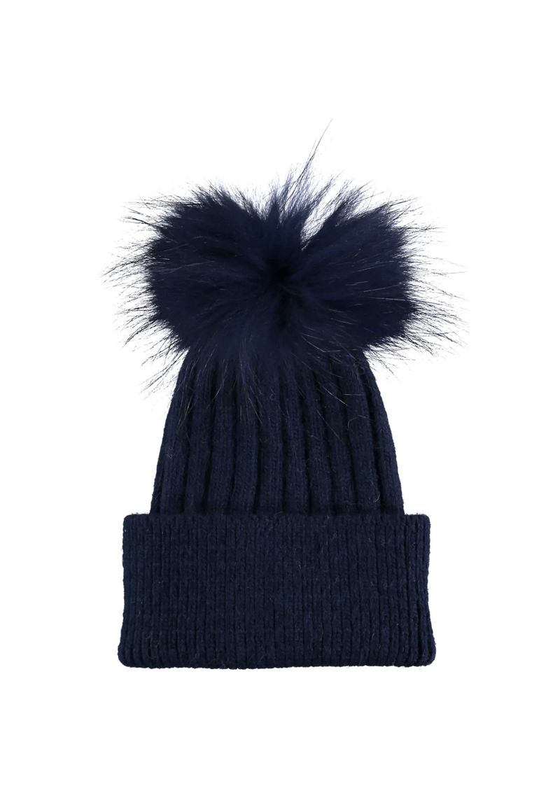 Navy Angora Hat