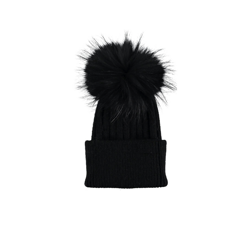 Black Angora Hat