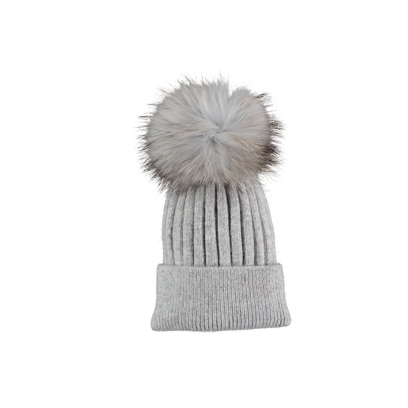 Grey Angora Wool Hat