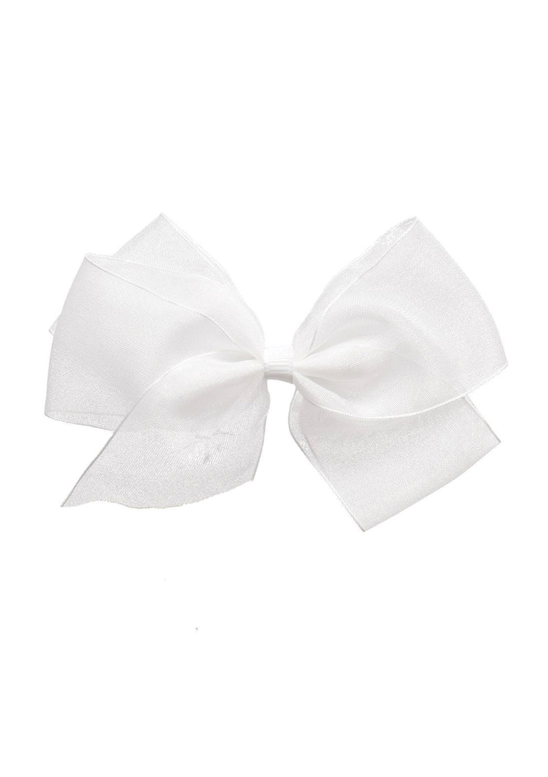 Organza Bow Clip White