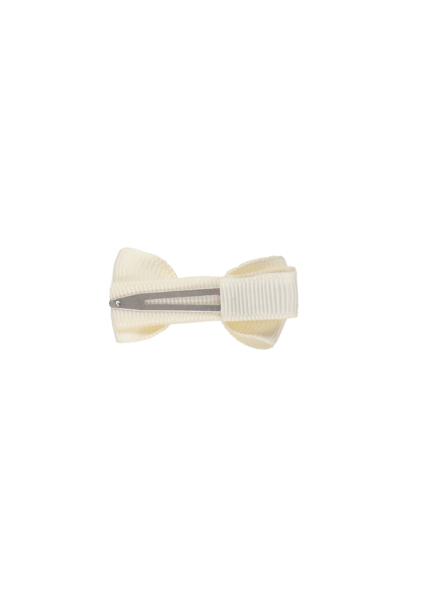 Cream Small Bow Clip