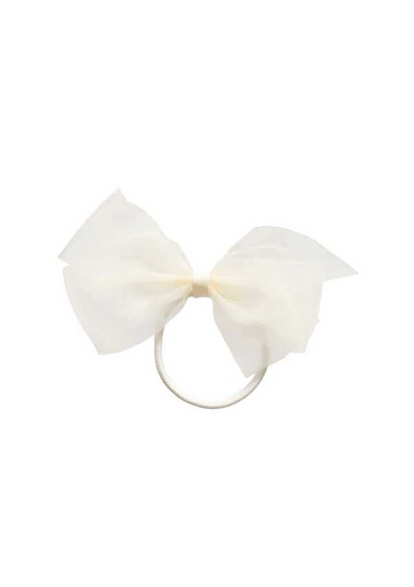 Organza Bow Ivory Hair Elastic