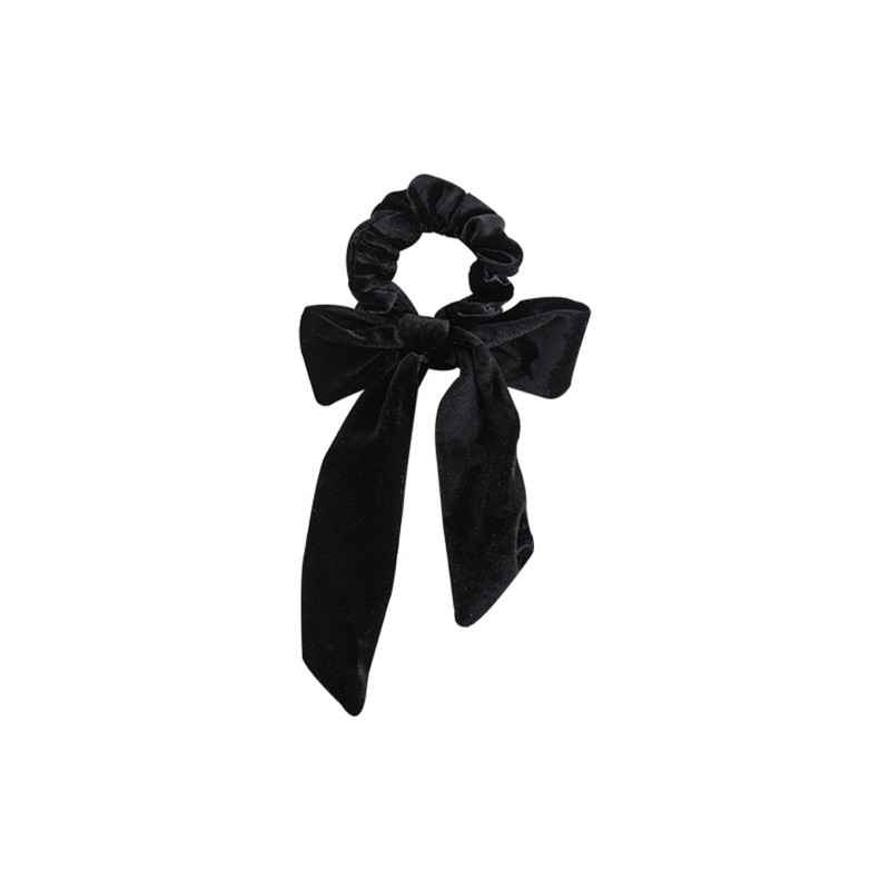 Premium Black Velvet Bow Scrunchie