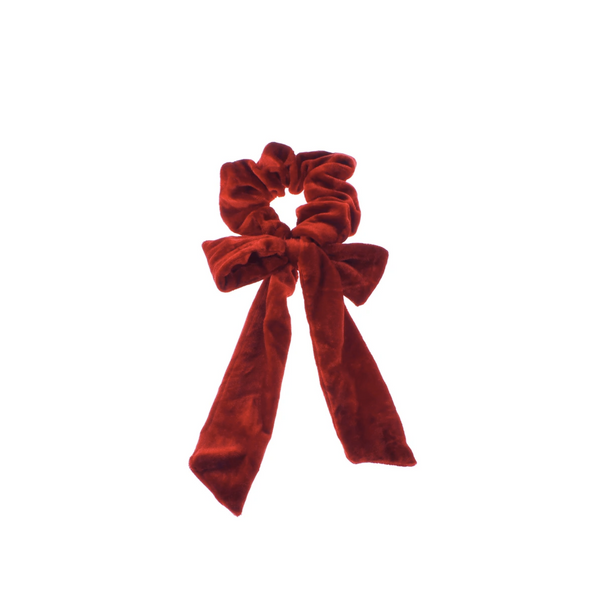 Premium Red Velvet Bow Scrunchie